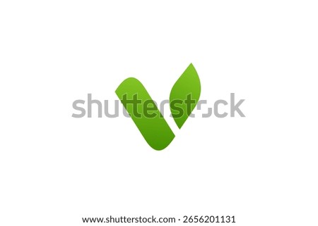 Letter V eco leaves logo icon design template elements