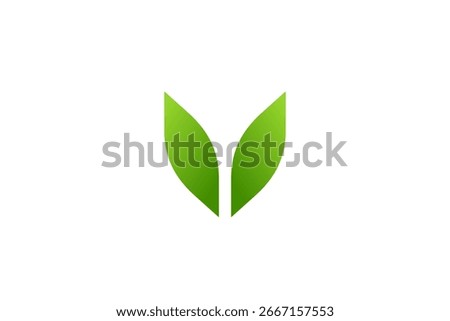 Letter V eco leaves logo icon design template elements