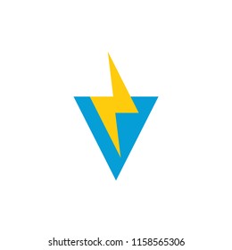 letter v electrical resources symbol logo vector