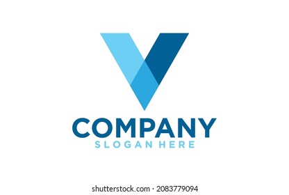 Letter V Elegant geometric vector logo