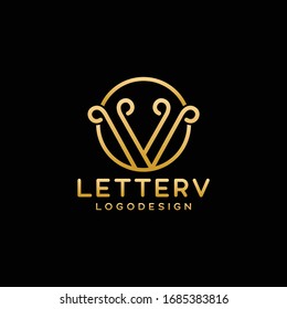 elegante und glänzende Logo-Vorlage des Buchstaben V