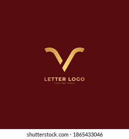 Letter V. Elegant logotype vector. Minimalist logo concept