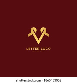 Letter V. Elegant logotype vector. Minimalist logo concept