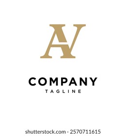 Letter A V Elegant Monogram Logo Icon Vector