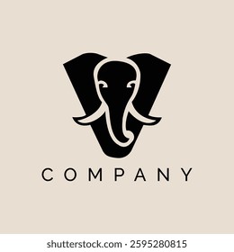 Letter V Elephant logo vector template.