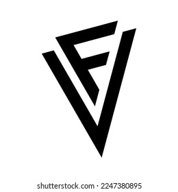  letter v f logo design vector