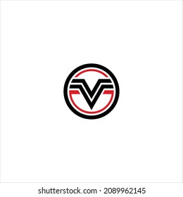 letter v f logo vector template line