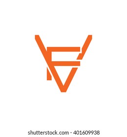 letter V and F monogram logo orange