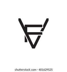 letter V and F monogram logo black