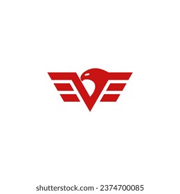 Buchstabe v falcon Logo, Vektorbild