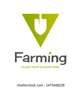 Letter V farm vector logo template. Suitable for nature and agricuture company.