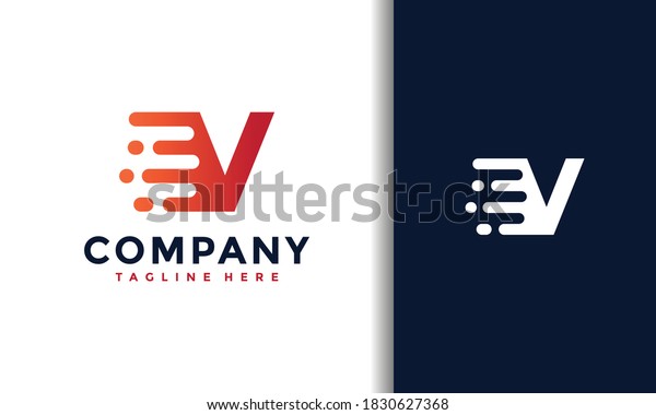 letter V fast moving\
logo