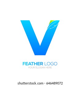 Letter V with Feather logo, Lawyer logotype for your Corporate identity