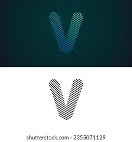 letter V fingerprint logo vector templates