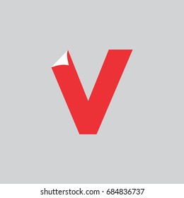 letter v flake design style vector