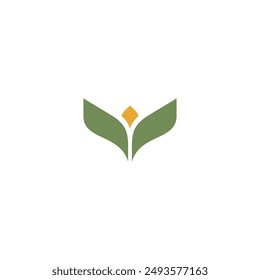 Letter V Flower Leaf Logo Vector. Organic Icon