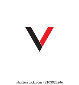 
letter V fold simple symbol logo vector