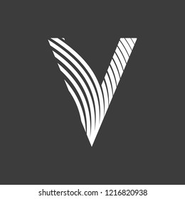 letter V font typography art deco 20s on gray background editable vector