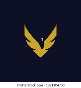 the letter v forms the image of an eagle