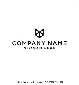letter v with fox logo design vector illustration template