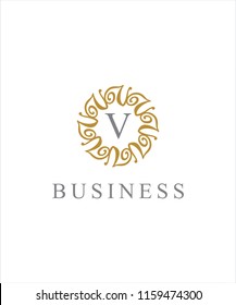 Letter V Frame Logo Icon 001
