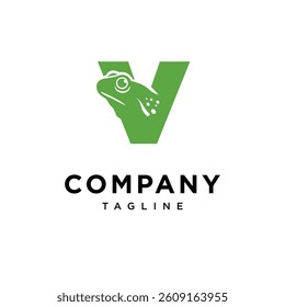 Letter V Frog Logo Icon Vector