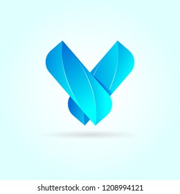 Letter V Full Color Logo Design Vector Template