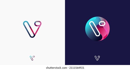 Letter V in futuristic, sophisticated and techy style. A simple but eye-catching logo, that is very suitable for technology companies such as cryptocurrencies, internet, computers, AI