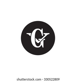 letter V and G monogram circle logo