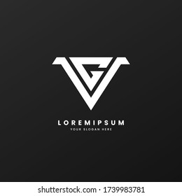 letter v and g monogram logo template for your brand, company, bussines and others. simple and elegant.