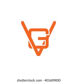 letter V and G monogram logo orange