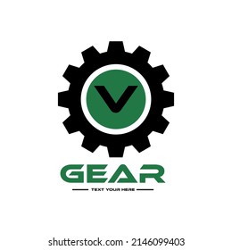 Letter V gear vector template logo. This Design is suitable for technology, industrial or automotive