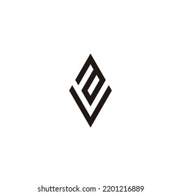 Letter a and V gem, geometric symbol simple logo vector