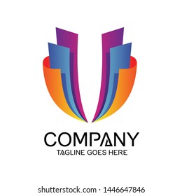 Letter V Geometric Logo Design