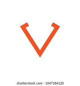 letter v geometric logo vector