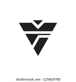 letter v geometric logo vector
