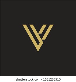 Letter V geometric luxury logo