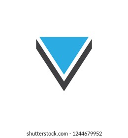 letter v geometric triangle brand logo 