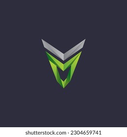 Letter V geomteric logo vector