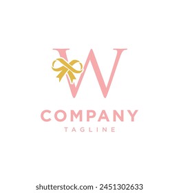 Letter V Gift Ribbon logo icon vector template.eps