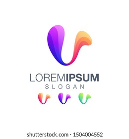 letter V gradient collection logo design