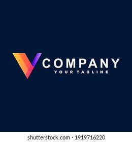 letter v gradient logo design