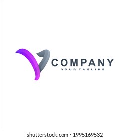 letter v gradient logo design
