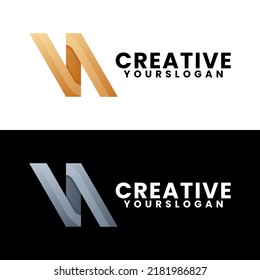 letter V and A gradient logo design