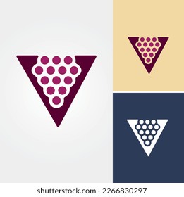 Vector de diseño de carga de uva de letra V