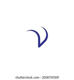 
símbolo simple de la letra v de la hierba vector