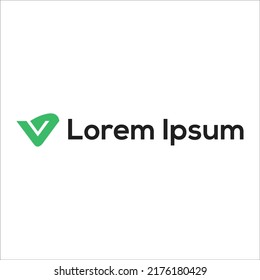letter v green logo design modern