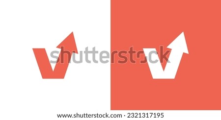 Letter V growth arrow logo design template