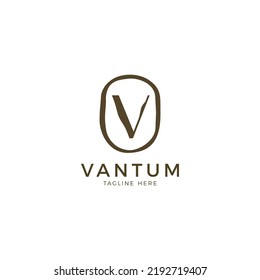 Letter V grunge logotype. Initial V logo design. Luxury linear creative monogram wooden plank font