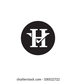 Letter V And H Monogram Circle Logo